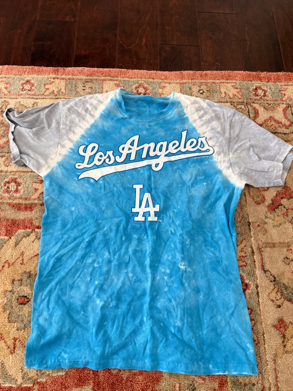 Liquid Blue Los Angeles Blue and Gray Tie-Dye Tee